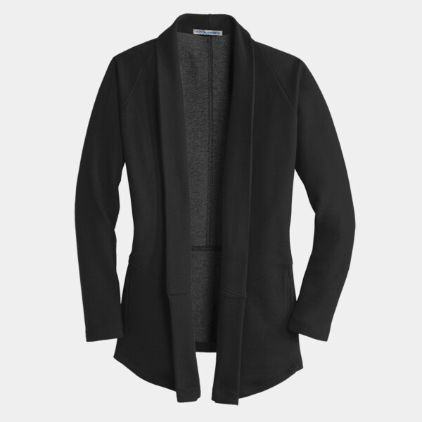 Custom Logo Port Authority Ladies Interlock Cardigan L807 Front View