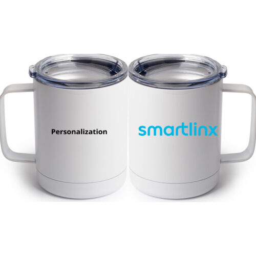 Personalized  - 20 oz. Insulated Stainless White Travel Mug w/Slider Lid - 10 oz White Stainless Steel Coffee Mug Thumbnail
