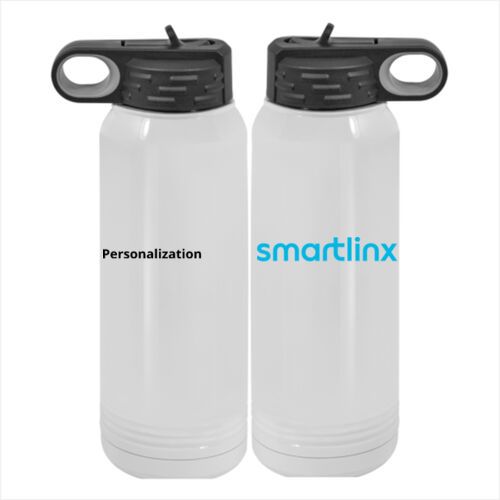 Personalized  - 20 oz. Insulated Stainless White Travel Mug w/Slider Lid - Custom 30 oz. White Stainless Steel Vacuum Insulated Water Bottle Thumbnail