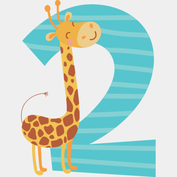 Two Birthday Animal Giraffe Number 1 Thumbnail